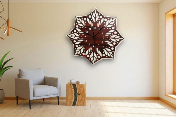 Elegant Two-Layer Wooden Texture MDF Wall Clock | Wooden Decorative Timepiece